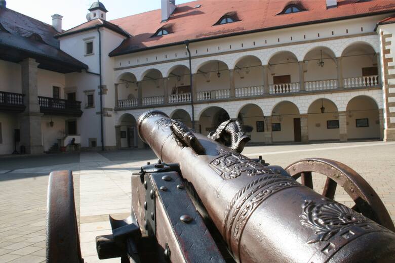 Wizyta na zamku to okazja do kontaktu ze sztuką, piękną architekturą i zabytkowymi militariami.