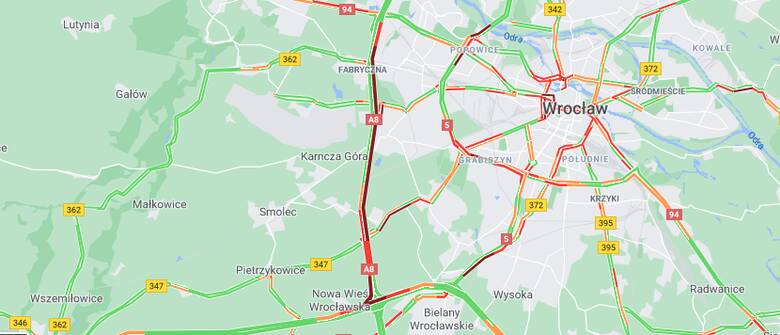 Karambol na Autostradowej Obwodnicy Wrocławia. Wypadek ośmiu aut i ogromne korki
