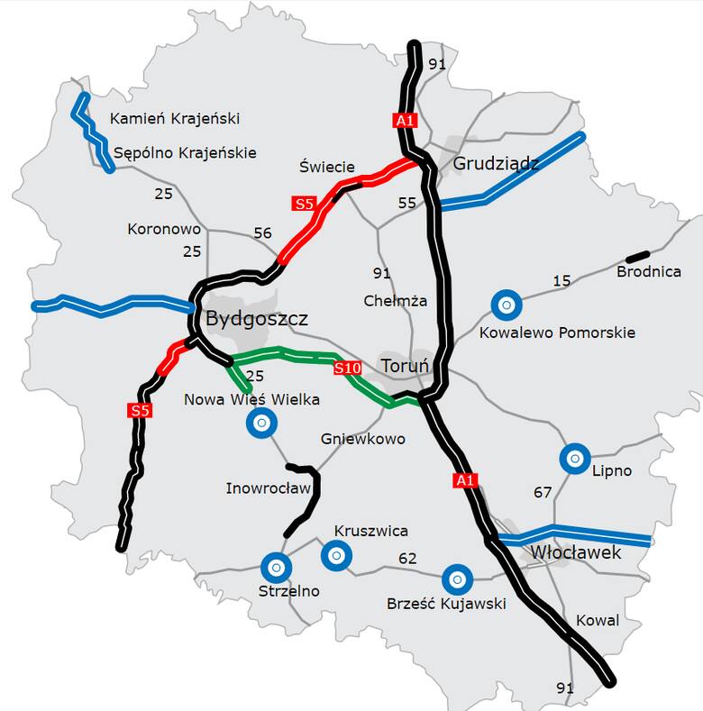 Droga S10 Bydgoszcz - Toruń będzie miała 50 km długości.