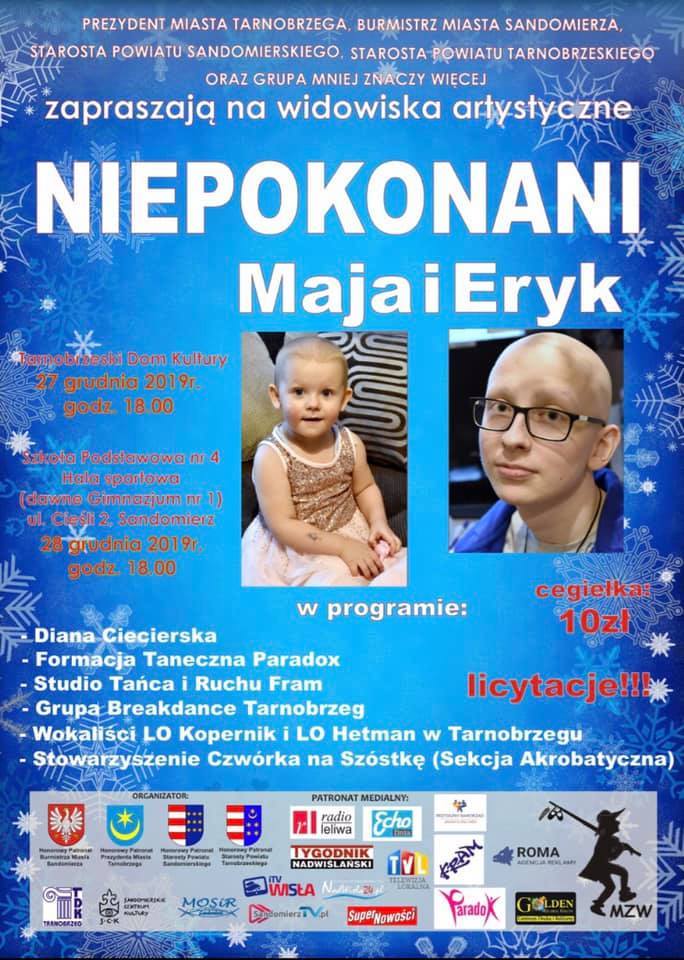 Pomóż Erykowi i Mai. Koncert i licytacje w piątek w Tarnobrzegu, w sobotę w Sandomierzu