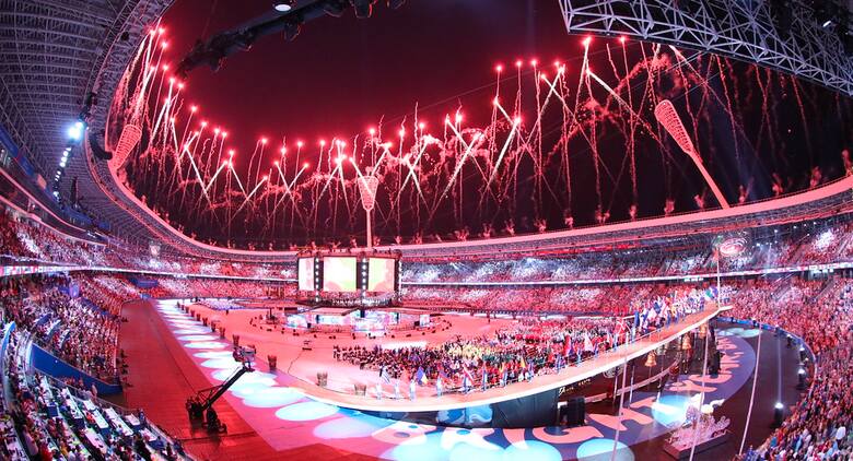 Ceremonia zakończenia igrzysk europejskich w Mińsku.