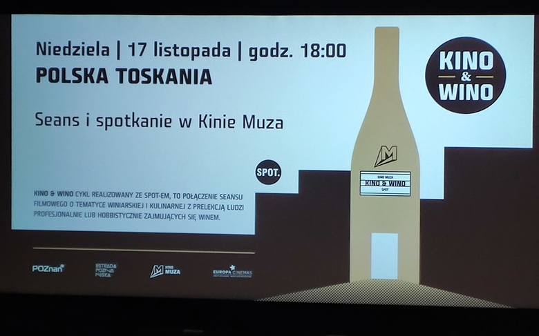 W niedzielę 17 listopada film "Polska Toskanie" mogli zobaczyć widzowie w poznańskim kinie „Muza" w ramach prezentacji „Kino i Wino”. 