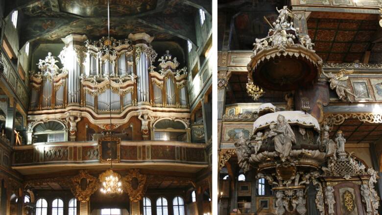 Wnętrze Kościoła Pokoju w Świdnicy, zbudowanego w 1656 roku i należącego do parafii ewangelicko-augsburskiej. Zabytek został wpisany na listę światowego