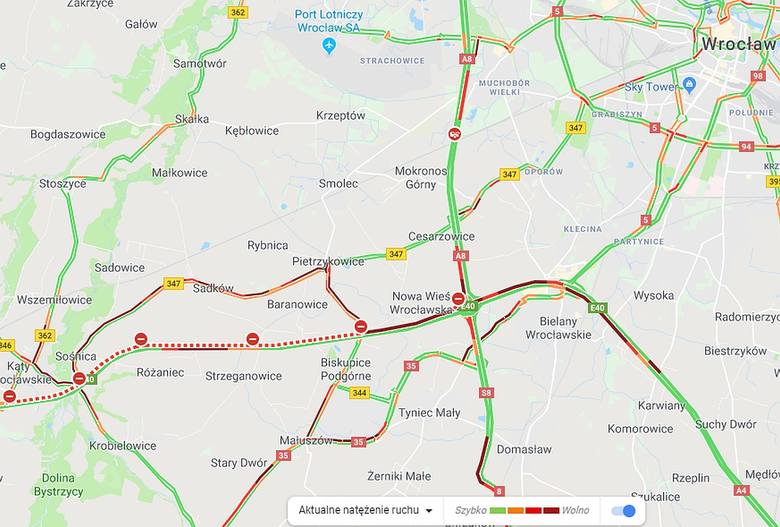 Poważne wypadki na A4 pod Wrocławiem. 17 kilometrów korka! (ZDJĘCIA)