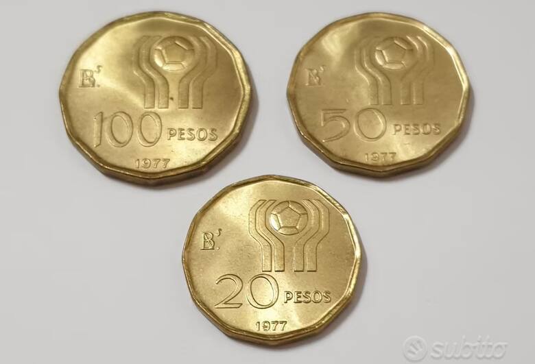 Monety argentyńskie upamiętniające mundial 1978 (awers)