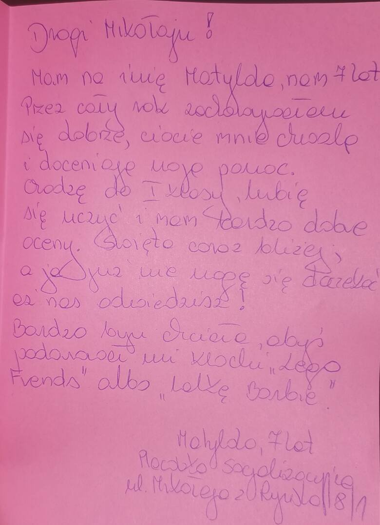 Najmłodsze dzieci z domu dziecka w Grudziądzu już napisały listy do Mikołaja. Dzielą się w nich swoimi marzeniami. Każdy z nas może zostać darczyńcą