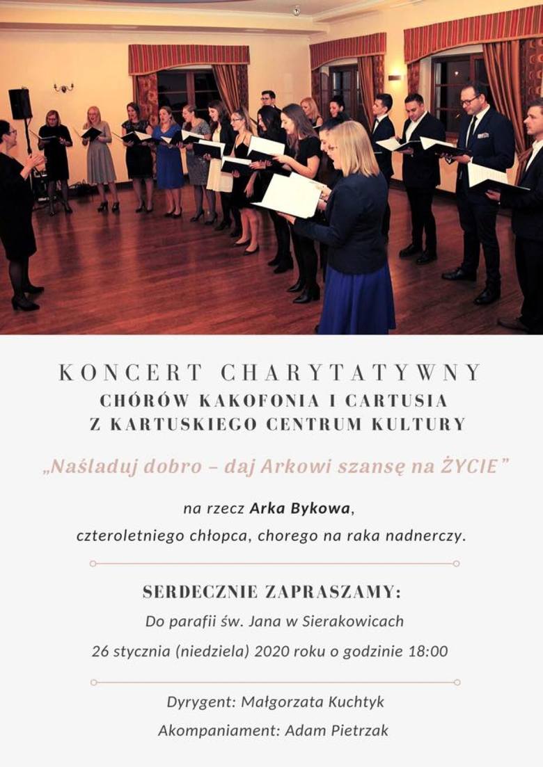 W Sierakowicach zagrają koncert charytatywny dla 4-letniego Arka, chorego na raka