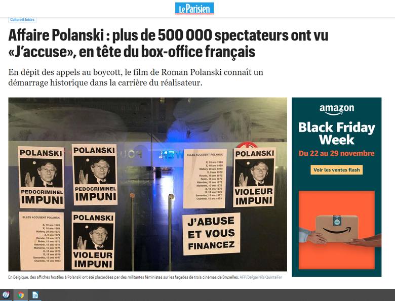 Nowe zarzuty wobec Romana Polańskiego opublikował dziennik "Le Parisien". Strona internetowa gazety informuje m.in o plakatach nawołujących