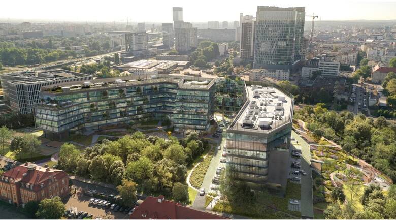 Cały kompleks ma oferować 48 tys. mkw. powierzchni biurowej. Będzie się m.in. składał z dwóch 7-piętrowych budynków połączonych zielonym patio, ponad