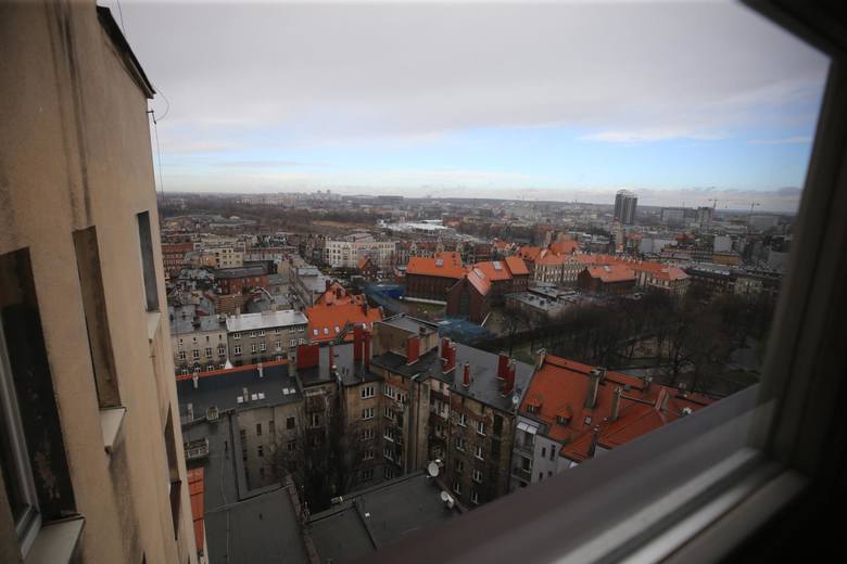 Widok z ostatniego piętra Drapacza Chmur na Katowice