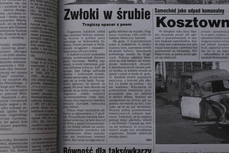 Strona z "Dziennika Polskiego" z 8 stycznia 1999 r.
