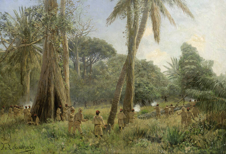 Askarysi w niemieckich oddziałach kolonialnych w Afryce wschodniej (1896).