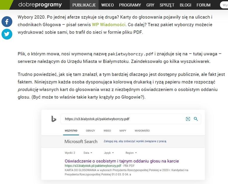 Pakiet wyborczy w PDF. Pobierz i wydrukuj [Wybory prezydenckie 2020]. Plik został zamieszczony na stronie s3.bialystok.pl