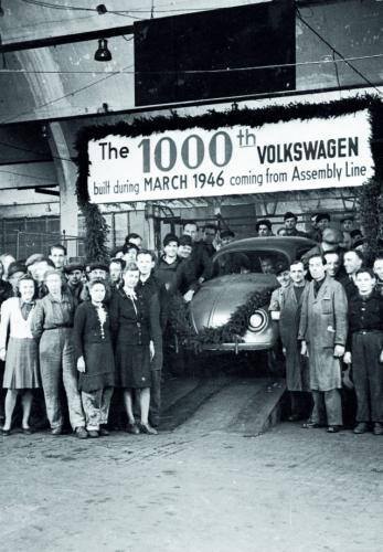 Taśma produkcyjna VW Gabusa z 1945 r.