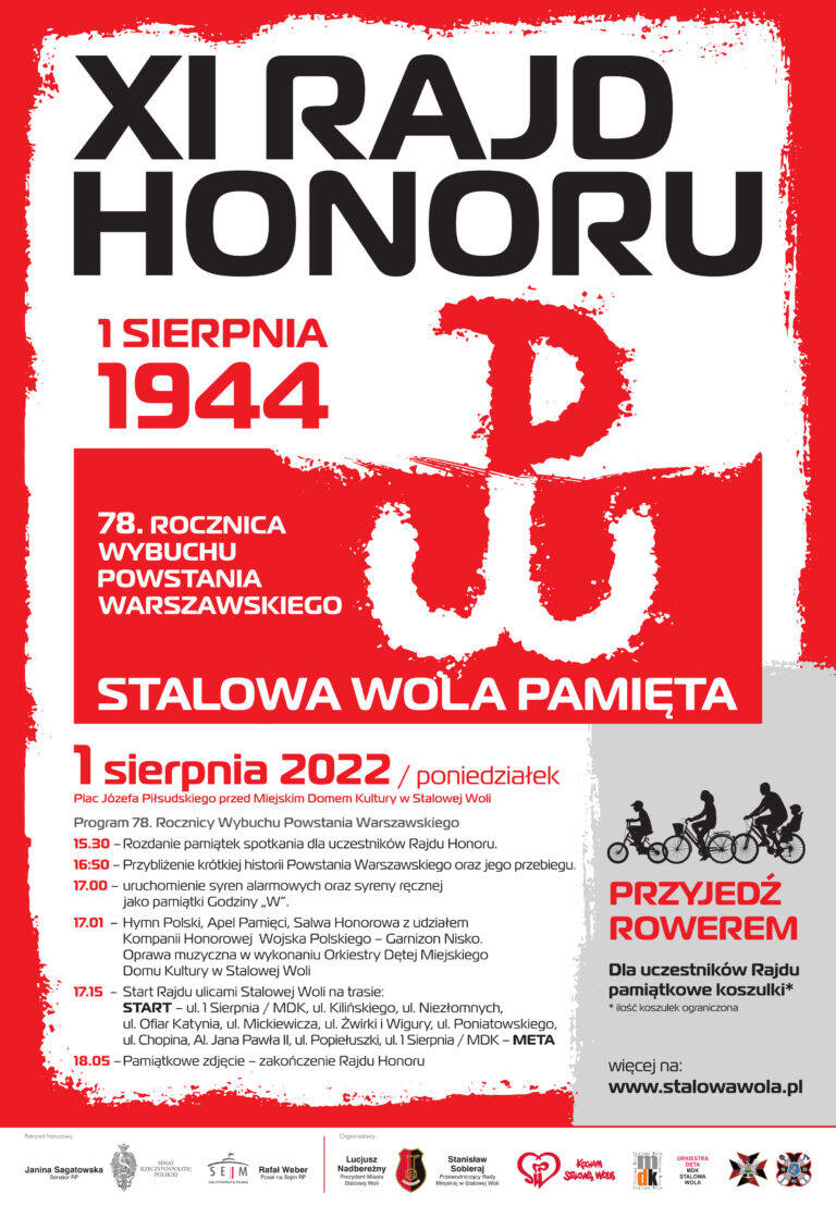 XI Rajd Honoru na ulicach Stalowej Woli 1 sierpnia. Obchody 78. rocznicy wybuchu Powstania Warszawskiego będą celebrowane aktywnie