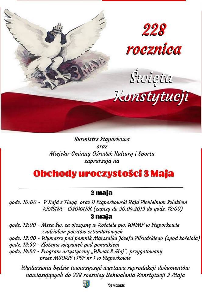 Oficjalne obchody uroczystości 3 maja w Stąporkowie