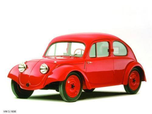 Fot. VW: Typ 60 - prototyp z 1936 roku był wzorowany na modelu czechosłowackiej Tatry. Miał chłodzony powietrzem silnik typu bokser umieszczony z tyłu.