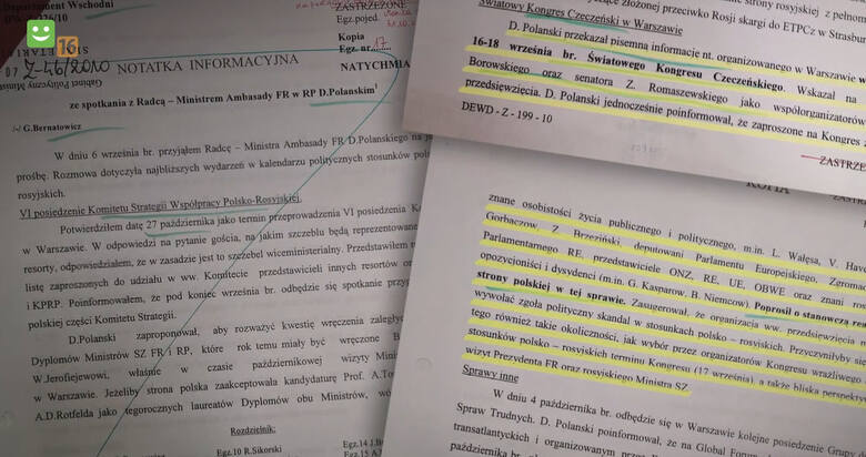 Państwowe dokumenty, które streszczają korespondencję przedstawicieli polskiego rządu z urzędnikami Rosji