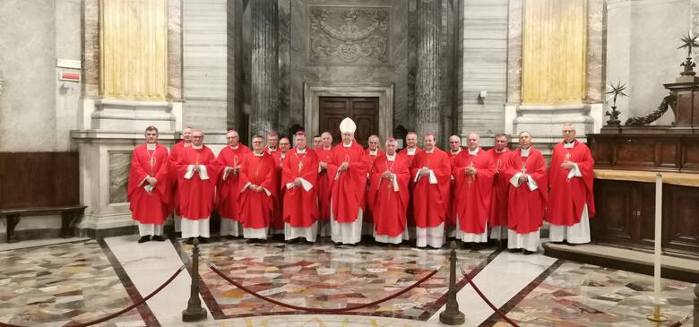 Pierwszy dzień wizyty "ad limina" biskupa Tadeusza Lityńskiego w Watykanie, 2021 r.