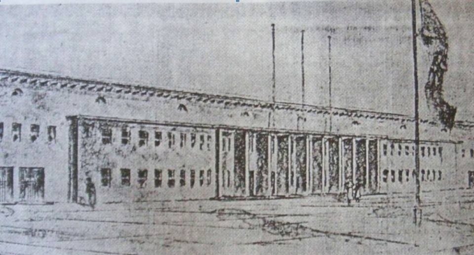 Projekt stadionu piłkarskiego z prawdziwego zdarzenia w Gliwicach. Miał powstać w latach 30