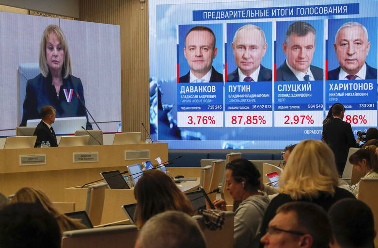 Szefowa rosyjskiej komisji wyborczej podaje cząstkowe wyniki