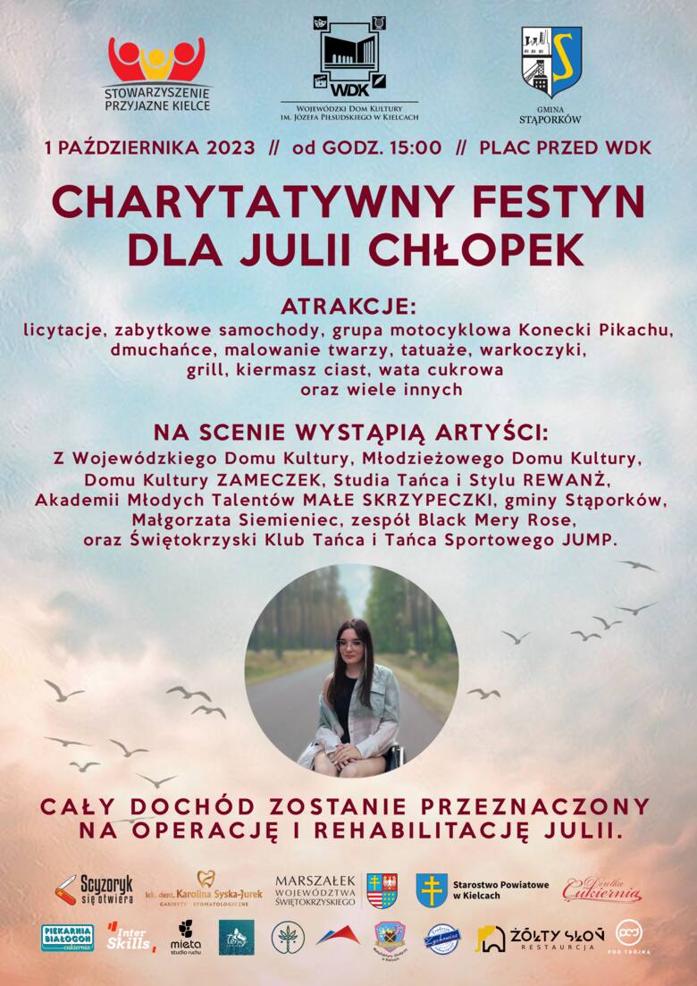 Festyn dla walczącej o sprawność Julii Chłopek już w niedzielę, 1 października w Kielcach. Każdy może pomóc zebrać pieniądze na operację