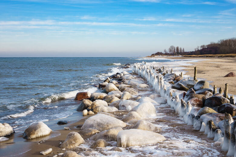 Zima na brzegu Morza Bałtyckiego