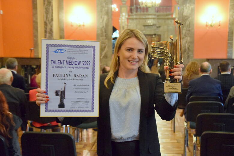 Paulina Baran ze świętokrzyskiej redakcji "Echa Dnia" otrzymała nagrodę w kategoria prasa regionalna.