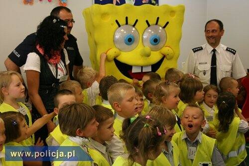 SpongeBob uczy najmłodszych bezpieczeństwa na drodze, Fot:  Policja