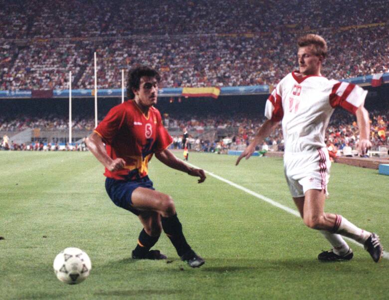 8 sierpnia 1992. Finał olimpijski Barcelona: Hiszpania - Polska (3:2). Andrzej Juskowiak bramki w meczu na Camp Nou nie zdobył