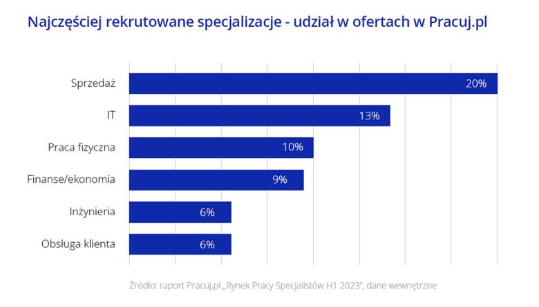 Kto jest najbardziej poszukiwany przez firmy na rynku pracy w 2023 roku? Dane pokazał portal pracuj.pl.