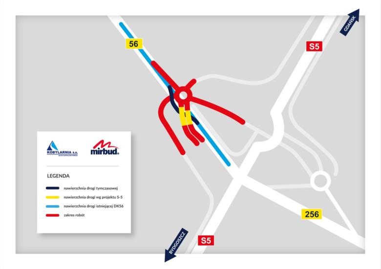 Oto, jak będzie wyglądać zmiana organizacji ruchu zaplanowana od 30 października na odcinku Dworzysko-Aleksandrowo