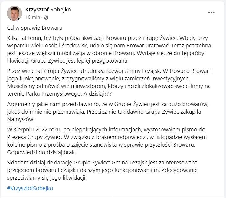Gmina chce przejąć od Holendrów Browar Leżajsk!