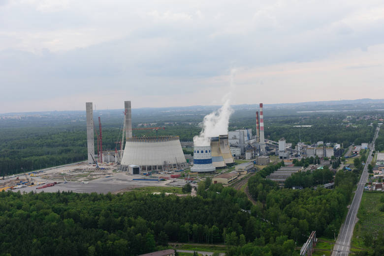 Jaworzno z paralotni: budowa bloku energetycznego przy Elektrowni Jaworzno III [INTERAKTYWNA MAPA]