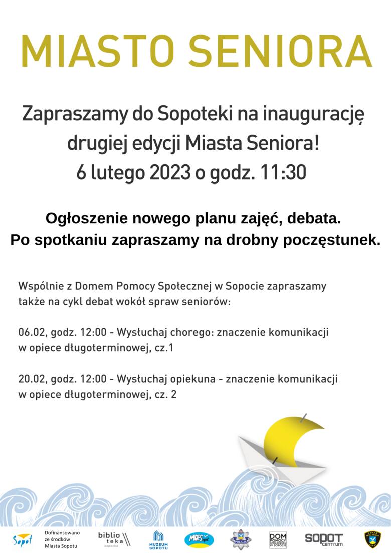 Punkt Informacyjny seniora w Sopocie w ramach projektu Miasto Seniora. Inauguracja 6 stycznia 2023 roku w Sopotece