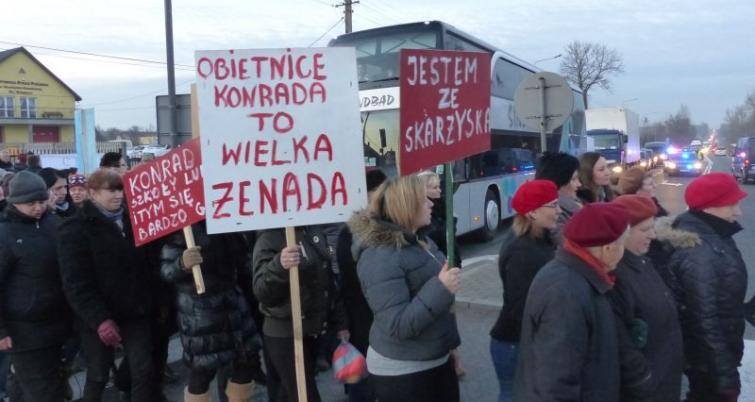 Blokada "siódemki" w Skarżysku