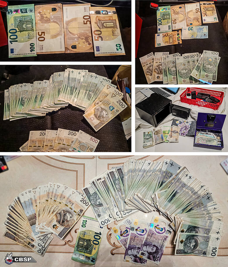 Pieniądze znalezione u gangsterów