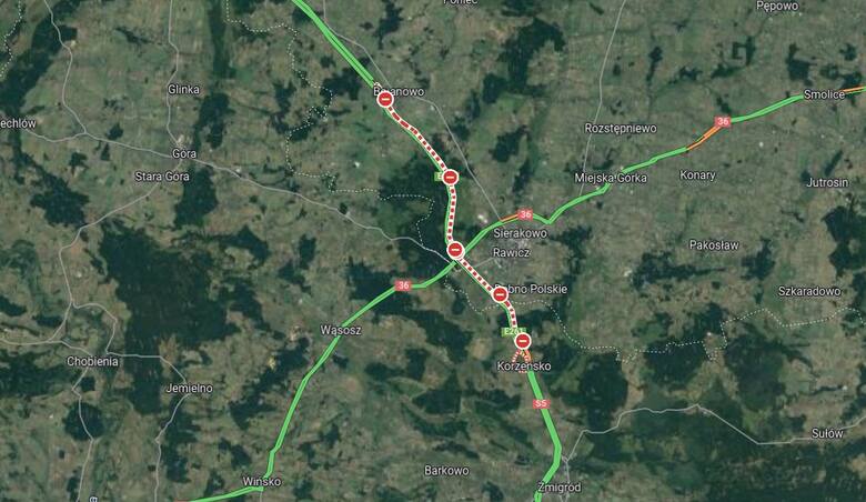 Karambol na S5 w kierunku Poznania. Ponad 20 kilometrów drogi zostało wyłączone z ruchu 