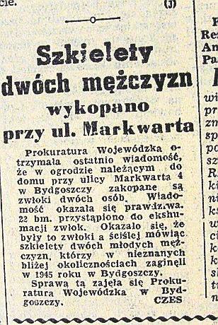 Ta informacja w „Gazecie  Pomorskiej”, z  23/24 lutego 1957.