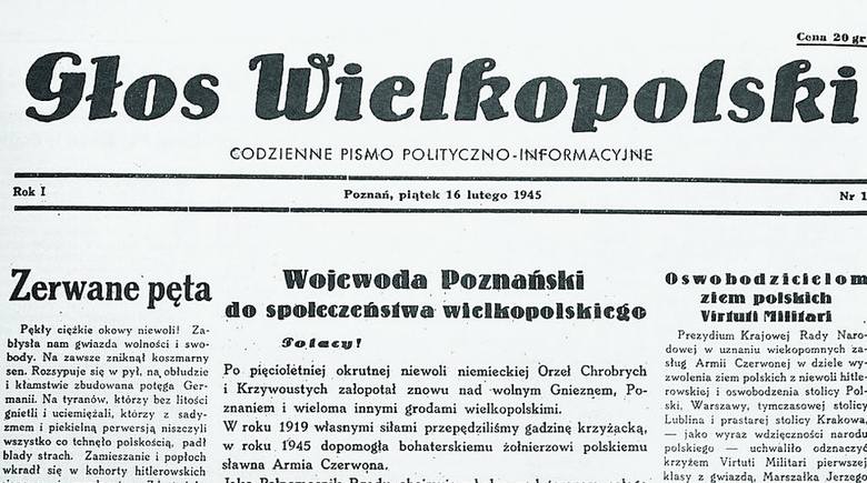 Pierwszy numer "Głosu Wielkopolskiego" ukazał się 16 lutego 1945 roku