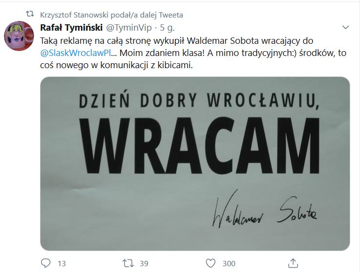 Niespodzianka od Waldemara Soboty i Śląska Wrocław