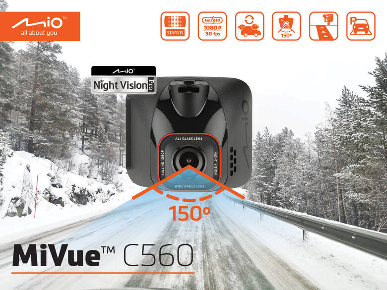 Mio MiVue C560 to nowy wideorejestrator dla tych, którzy szukają jakości premiuj wśród produktów ze średniej półki. Dzięki zastosowanej matrycy Sony