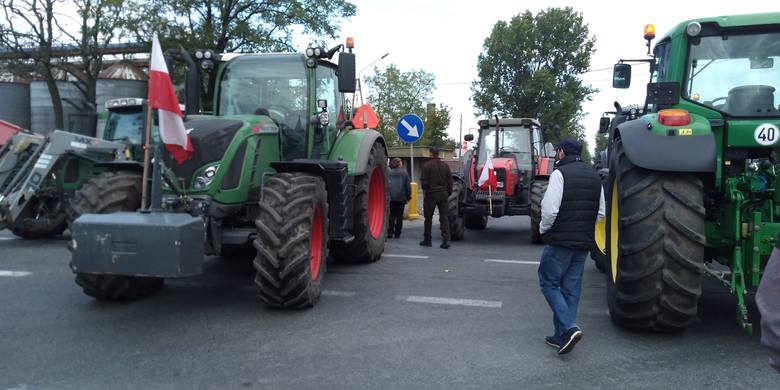 Protest rolników w Osięcinach.