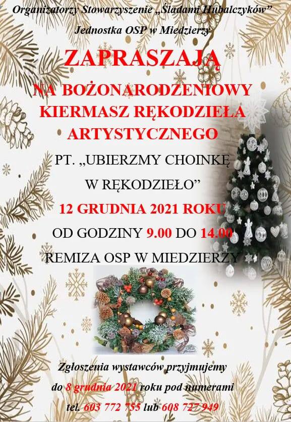 12 grudnia w W Miedzierzy będzie bożonarodzeniowy kiermasz