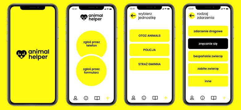 Aplikacja Animal Helper będzie posiadać prosty interfejs i intuicyjne menu.