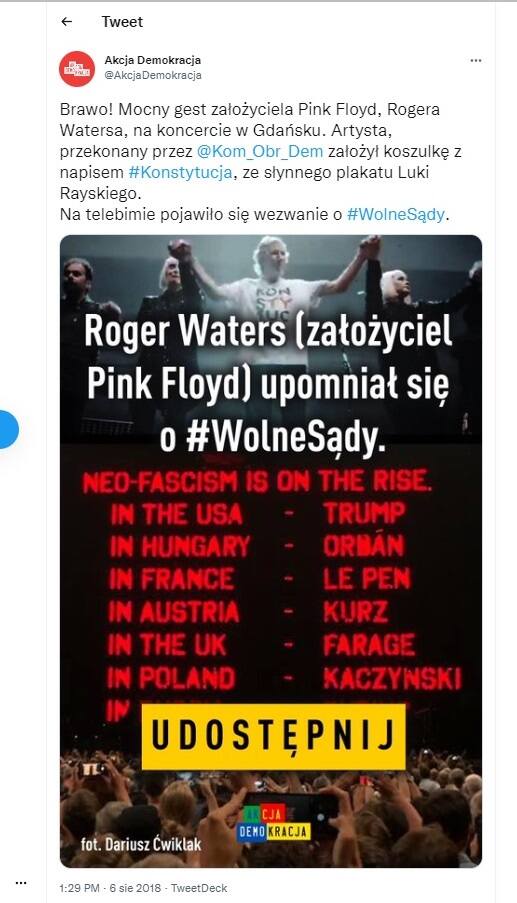 Roger Waters pisze do Ołeny Zełenskiej, czyli list przemądrzalca z Zachodu do Pierwszej Damy Ukrainy
