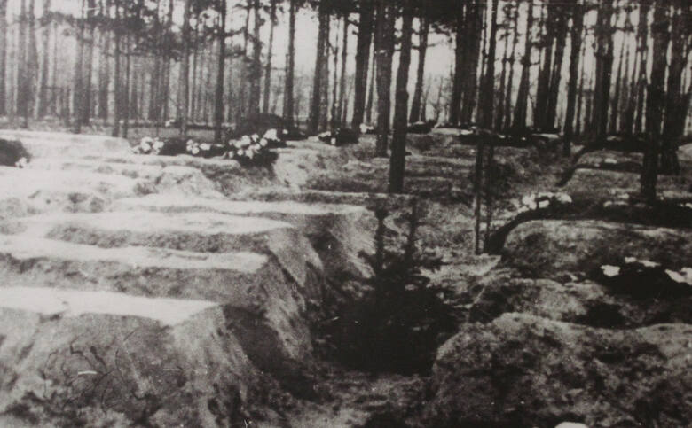 Cmentarz przyszpitalny - masowe groby pacjentów szpitala Obrawalde. W sumie zgineło około 10 tysięcy osób.