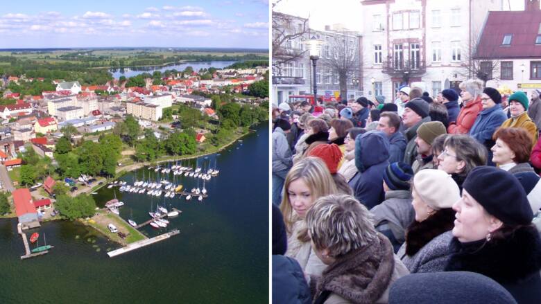 Czaplinek współcześnie, skarbem miasta i bez programu było i pozostanie jezioro Drawskie (z lewej). Emisja Miasta marzeń w roku 2005 rozpoczęła się od wielkiej imprezy na czaplineckim rynku (z prawej).