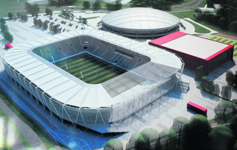 Tak według projektu mają wyglądać nowy stadion i hala przy al. Unii. 