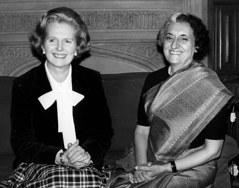 Premier Wielkiej Brytanii Margaret Thatcher i Indira Ghandi